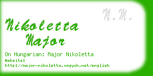 nikoletta major business card